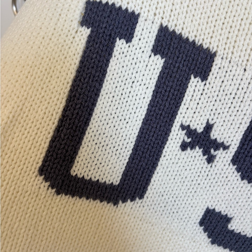 Grayson Threads Cream Crewneck Sweater with Navy USA Graphic - Picture 3 of 3